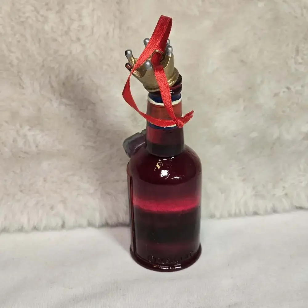King Tailgate Party Football Bottle Ornament with Crown – Sports Bar Themed 4”